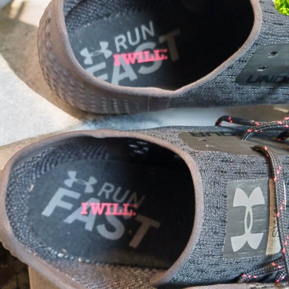 Under Armour Sway Sneakers - Gym Black & Neon Pink  Low Top- Women’s Size 11 - Picture 10 of 11